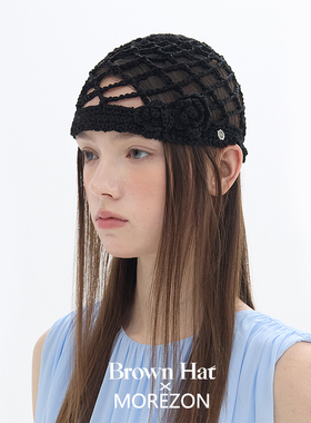 MOREZON【Brown hat Crochet Beanie】26春夏新款潮人编织包头帽