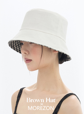 MOREZON【Brown hat Reversible Luvre Bucket】26春夏双面渔夫帽
