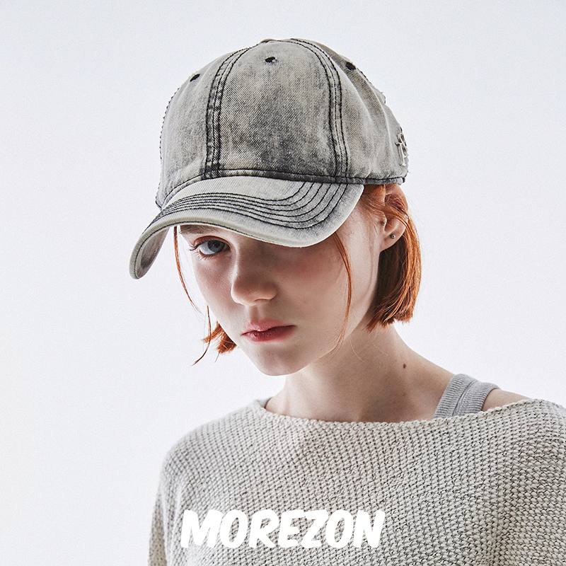 MOREZON【SLEEPYSLIP VINTAGE WASHING】23春夏水洗牛仔棒球帽子 - 图0