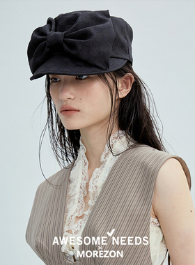 MOREZON【AWESOME NEEDS BELLBOY CAP】26春夏波点蝴蝶结平顶帽子