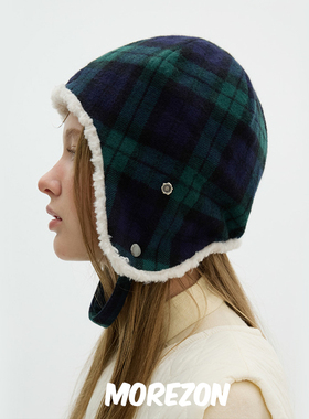 MOREZON【Brown hat Helmet Bonnet】秋冬潮人简约百搭护耳帽子女