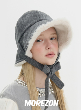 MOREZON【Brown hat PLily Rose Hat】秋冬潮人保暖系带渔夫帽子