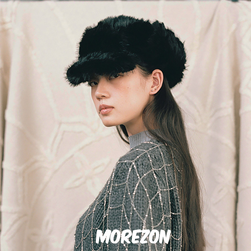 MOREZON【AWESOME NEEDS FUR TRAPPER CAP】25AW仿皮草护耳帽子女