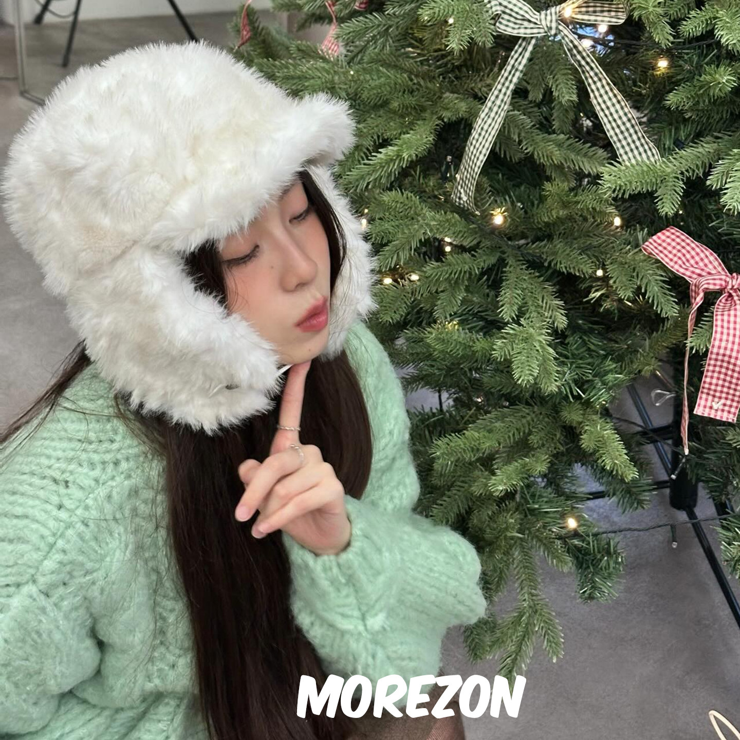 MOREZON【AWESOME NEEDS FUR TRAPPER CAP】25AW仿皮草护耳帽子女