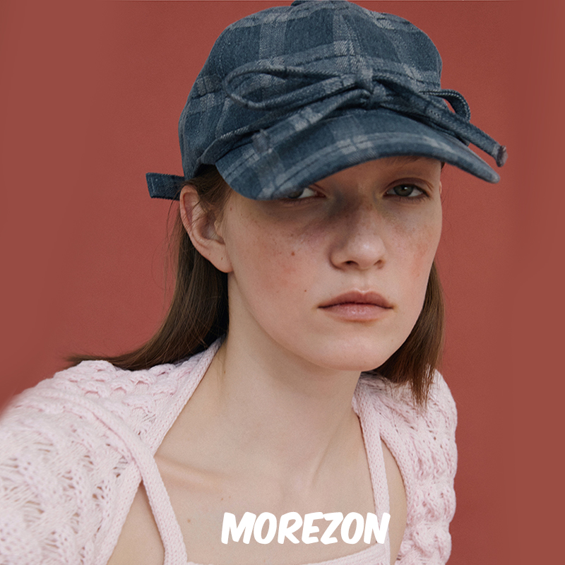 MOREZON【AWESOME NEEDS BASIC BALL CAP】春夏格纹蝴蝶结棒球帽 - 图2