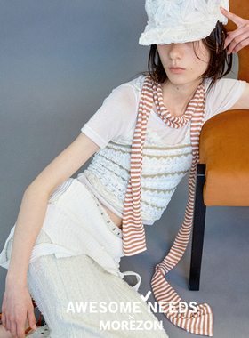 MOREZON【AWESOME NEEDS LONG SCARF】26春夏潮人百搭条纹长围巾