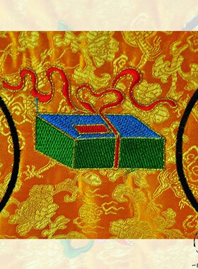 桌围织锦缎加厚刺绣仙鹤防尘挡布