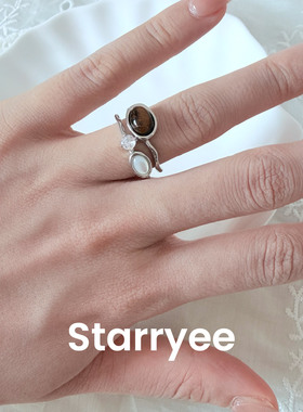 Starryee不规则设计感虎眼石戒指
