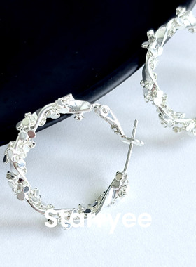 Starryee精致韩系缠绕圆环耳饰女