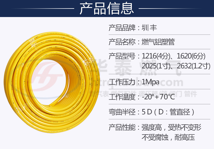 pap1620六分燃气专用管 252632mm一寸天然气铝塑管露天铝塑复合管-图0