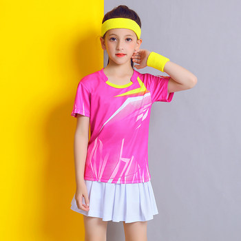 ເຄື່ອງນຸ່ງຫົ່ມ badminton ເດັກນ້ອຍເດັກຍິງກິລາ jersey ເຄື່ອງນຸ່ງຫົ່ມ tennis ຕາຕະລາງເດັກນ້ອຍຜູ້ຊາຍສັ້ນແຂນສັ້ນການຝຶກອົບຮົມເຄື່ອງນຸ່ງຫົ່ມ tennis summer