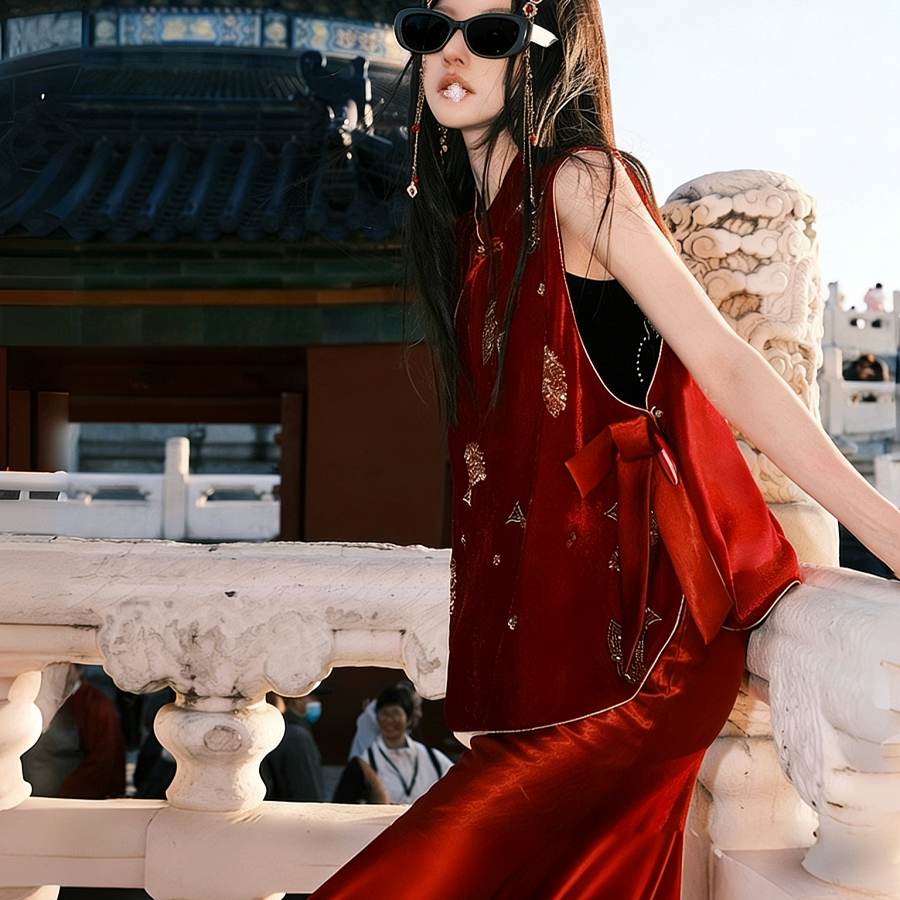 大MOSS 12.12 20:00上新【福禧花叙】新中式马甲+半裙套装女,淘宝优惠券,粉丝福利购,淘宝优惠卷