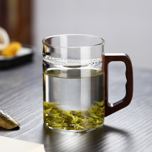 茶杯耐高温玻璃杯过滤茶杯男士绿茶杯泡茶杯办公室水杯家用月牙杯 - 图3