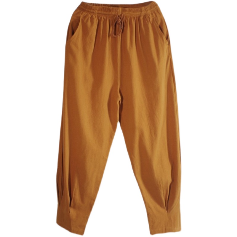 水洗亚麻免绑腿加绒僧裤短褂裤无拉链棉麻居士裤宽松和尚裤保暖,淘宝优惠券,粉丝福利购,淘宝优惠卷