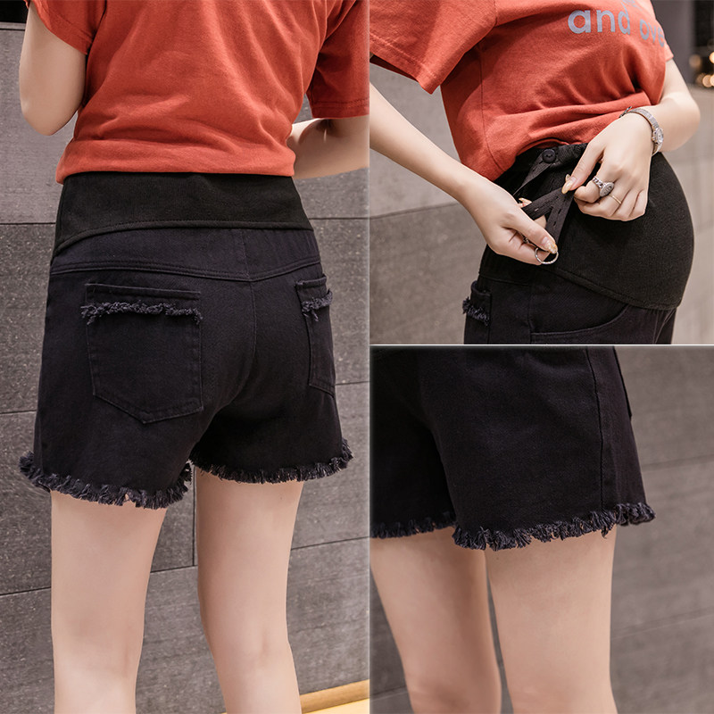 孕妇外穿韩版牛仔春秋季打底三分裤 米宝澜孕装孕妇打底裤