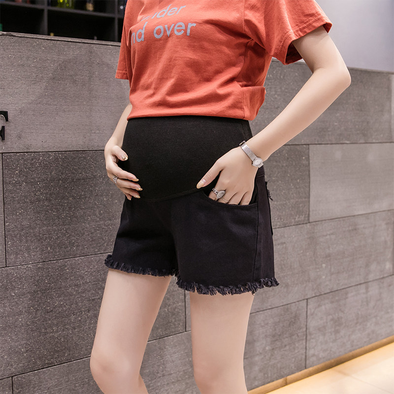 孕妇外穿韩版牛仔春秋季打底三分裤 米宝澜孕装孕妇打底裤