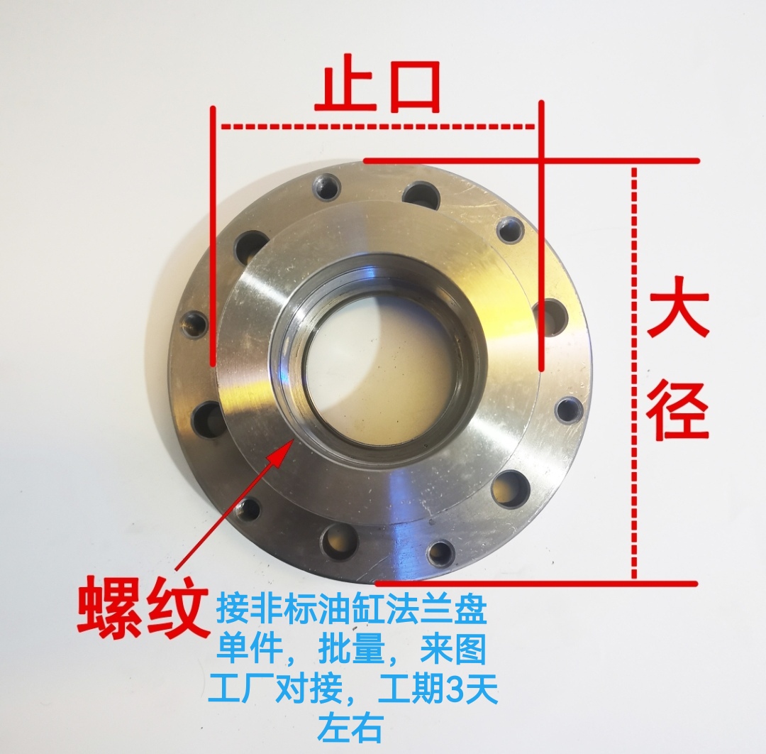 车床液压回转油缸法兰盘碳钢中空油缸法兰中实油缸法兰盘定制 - 图1