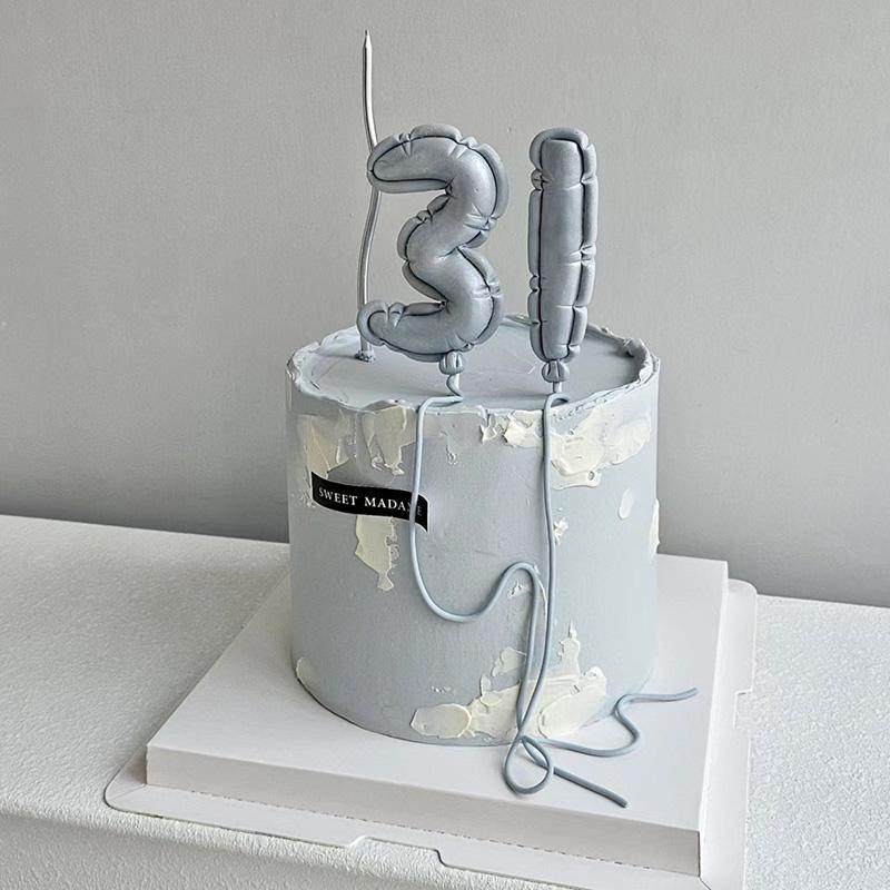 网红氛围感小仙女生日蛋糕装饰摆件气球数字星星月亮硅胶模具 - 图2