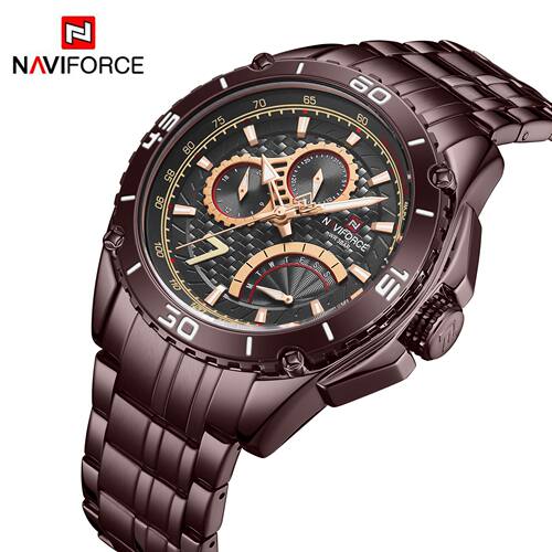 NAVIFORCE/领翔9183石英钢带表 六针日历男表 运动休闲手表 - 图2