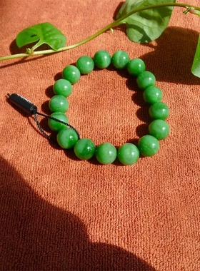 圆珠圆珠手串猫眼和田玉碧玉手链