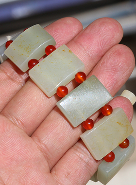 雕件玉石手链和田玉籽料白玉手钏