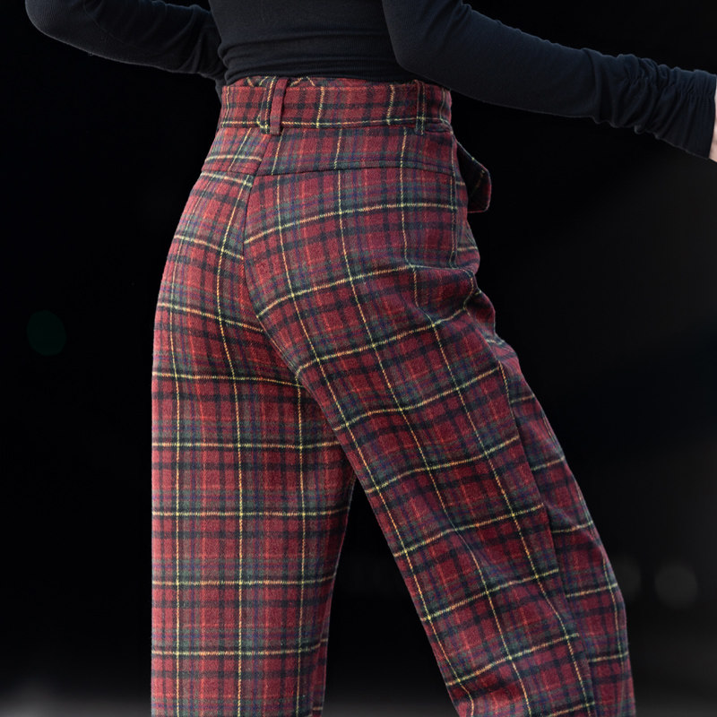 格子裤女哈伦裤2025新款秋冬季小个子九分休闲裤子加厚羊毛毛呢裤,淘宝优惠券,粉丝福利购,淘宝优惠卷