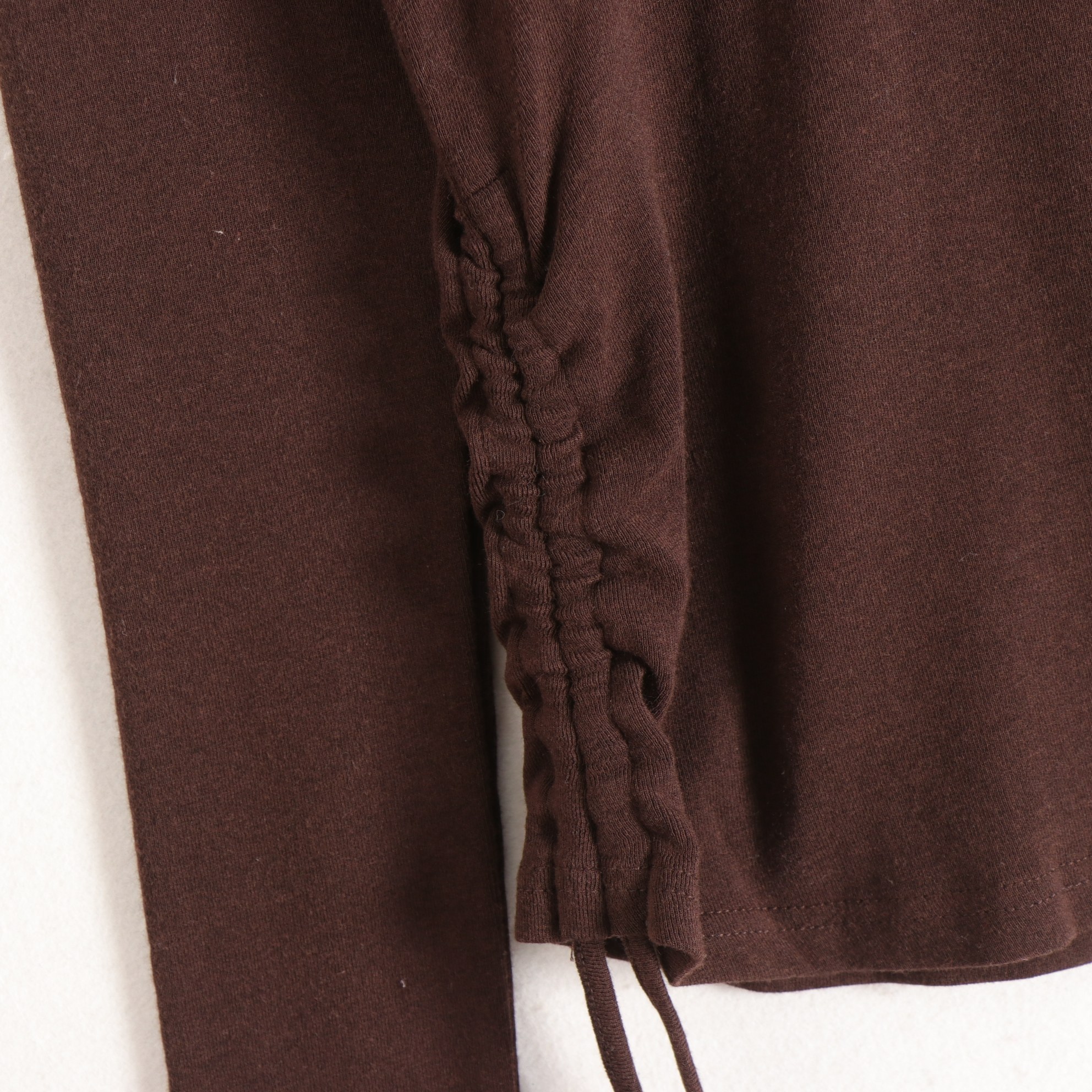 【言】拼色双领高弹紧身塑身抽褶简约百搭针织上衣女26春装新款,淘宝优惠券,粉丝福利购,淘宝优惠卷