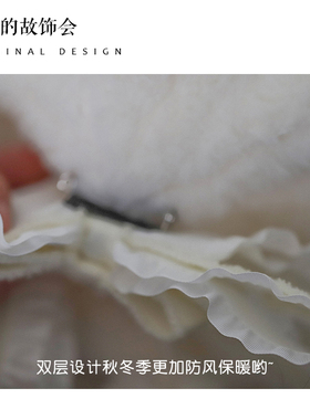 洛丽塔毛绒兔耳贝雷帽