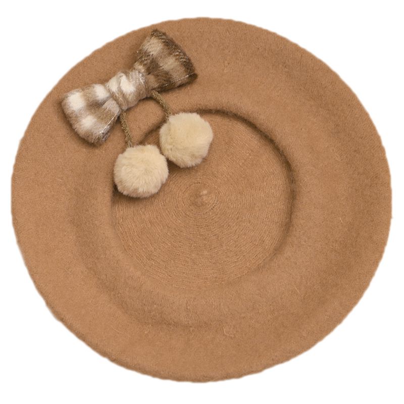 日系贝雷帽2024年新款英伦时尚复古大蝴蝶结格子画家帽子女冬可爱,淘宝优惠券,粉丝福利购,淘宝优惠卷