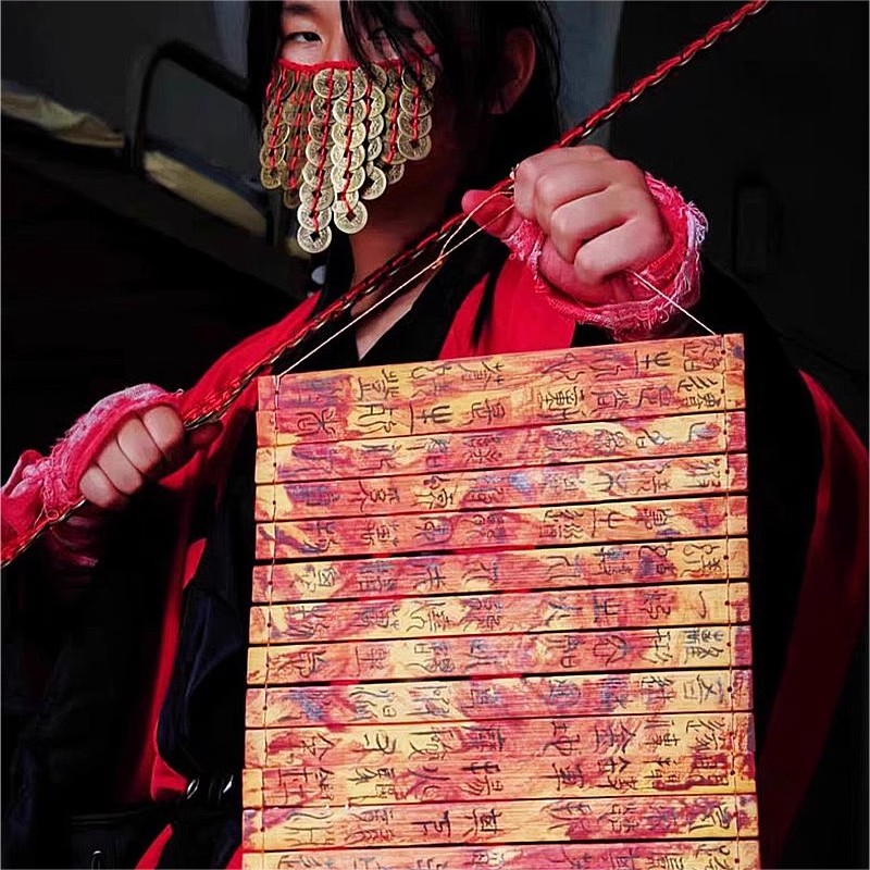李火旺cos铜钱剑紫穗剑脊骨剑道诡异仙铜钱面罩假发道铃cos坐忘道 - 图1