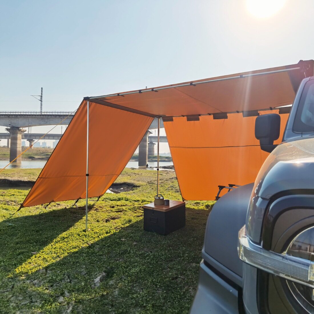 车载侧边天幕帐篷加粗车边越野suv户外折叠帐篷suv房车遮阳棚边帐