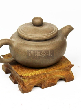 红木圆形整料可挖槽根雕盆景底座