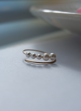 女14k注金原创设计戒指设计感