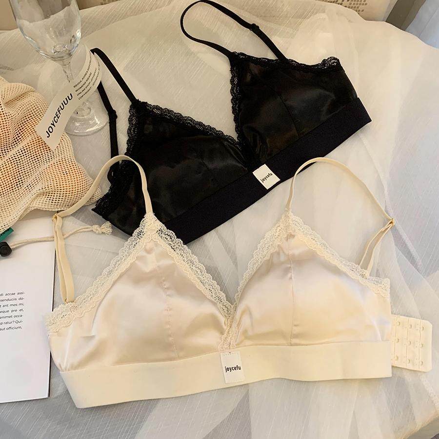 JoyceBra甜美缎面蕾丝边内衣女士薄款小胸防下垂透气三角杯文胸罩,淘宝优惠券,粉丝福利购,淘宝优惠卷