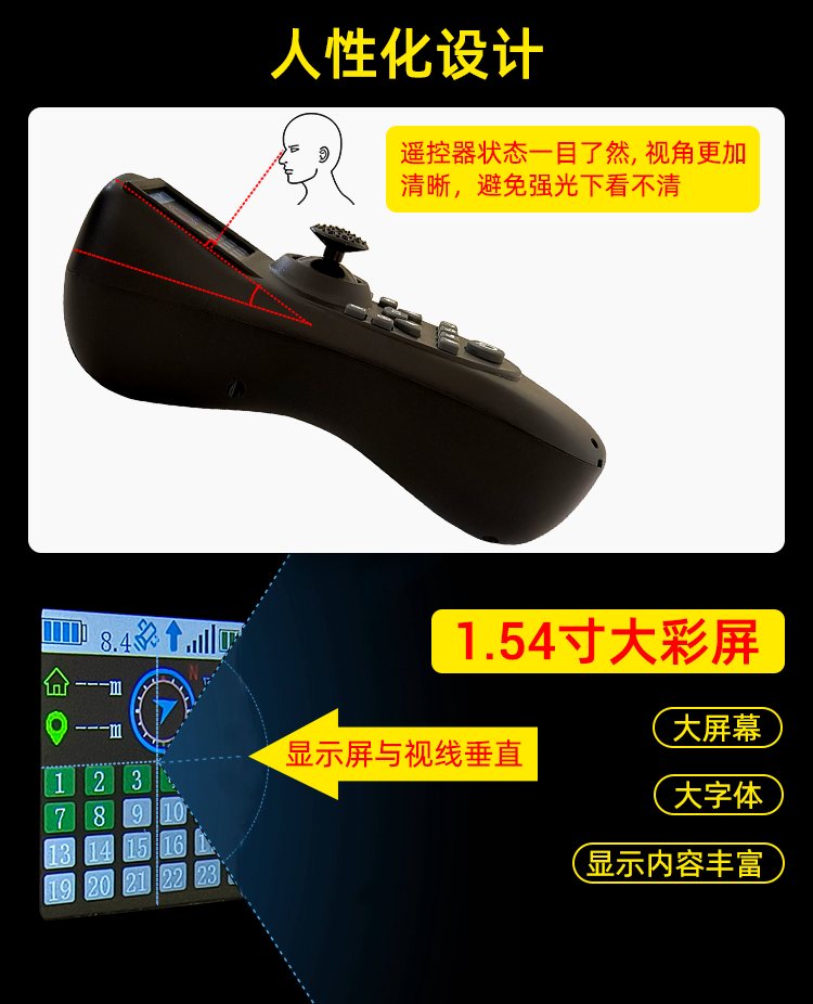 TXG4大彩屏显示单手打窝船遥控器主板一键返航定点电量回传GPS - 图1