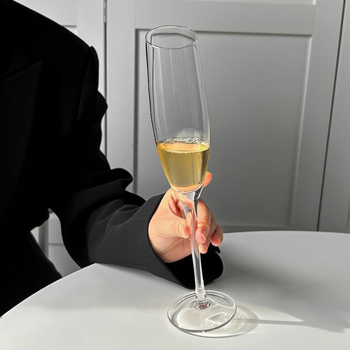 法式ins博主高脚香槟杯起泡甜酒杯浪漫仪式感葡萄酒玻璃鸡尾酒杯 - 图2
