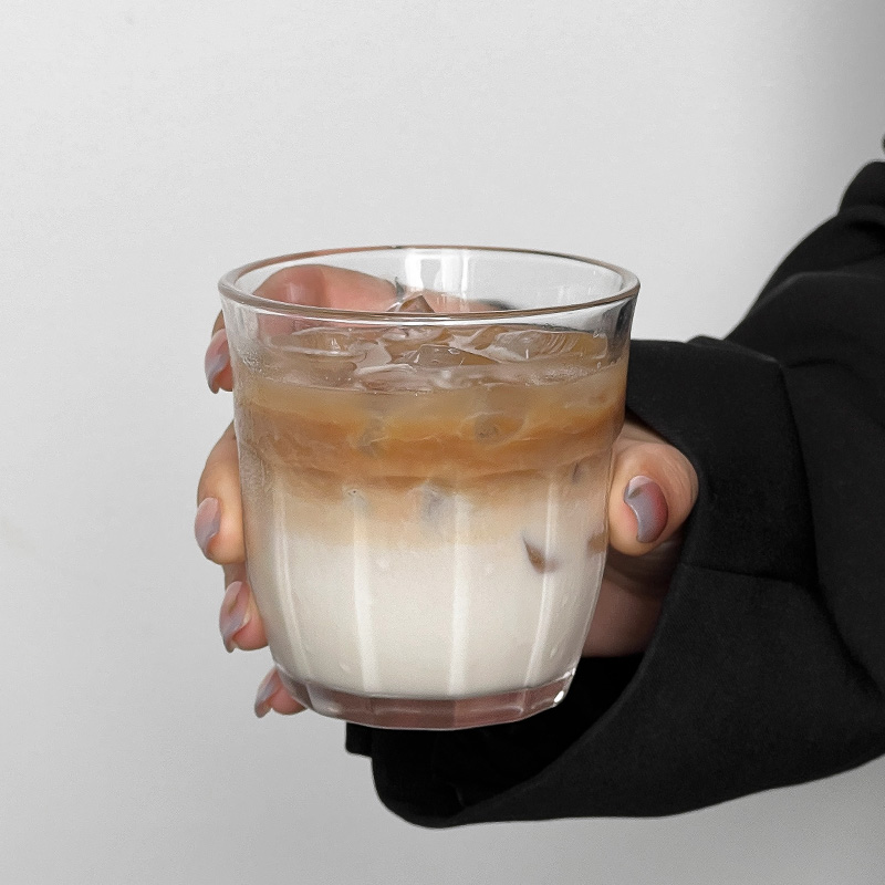 咖啡店复古萃取玻璃咖啡杯冰美式drity杯拿铁澳白牛奶杯冷饮杯子 - 图0