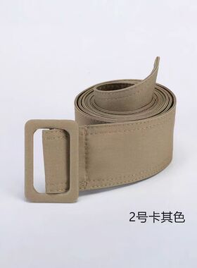 卡其色风衣收腰腰带棉质长系带