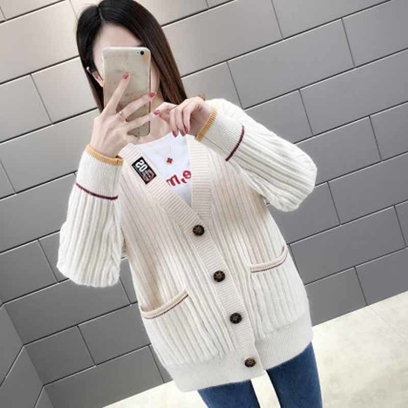 针织开衫毛衣外套女网红慵懒风宽松 绾绾毛衣