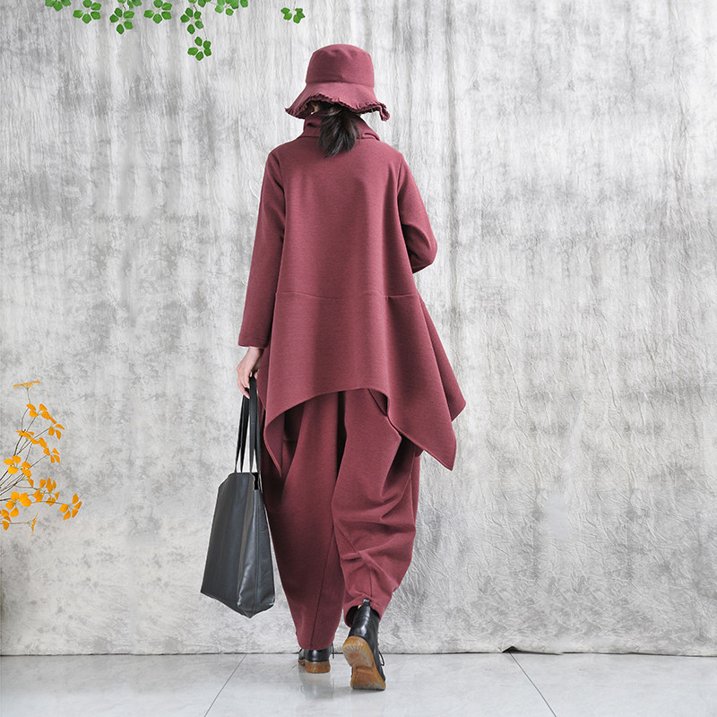 易见2023秋冬新款醋酸羊毛呢子大衣外套两件套装女外套休闲灯笼裤,淘宝优惠券,粉丝福利购,淘宝优惠卷