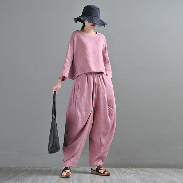 Yi Jian Linen 2024 ຊຸດແມ່ຍິງລະດູໃບໄມ້ປົ່ງແລະລະດູຮ້ອນ