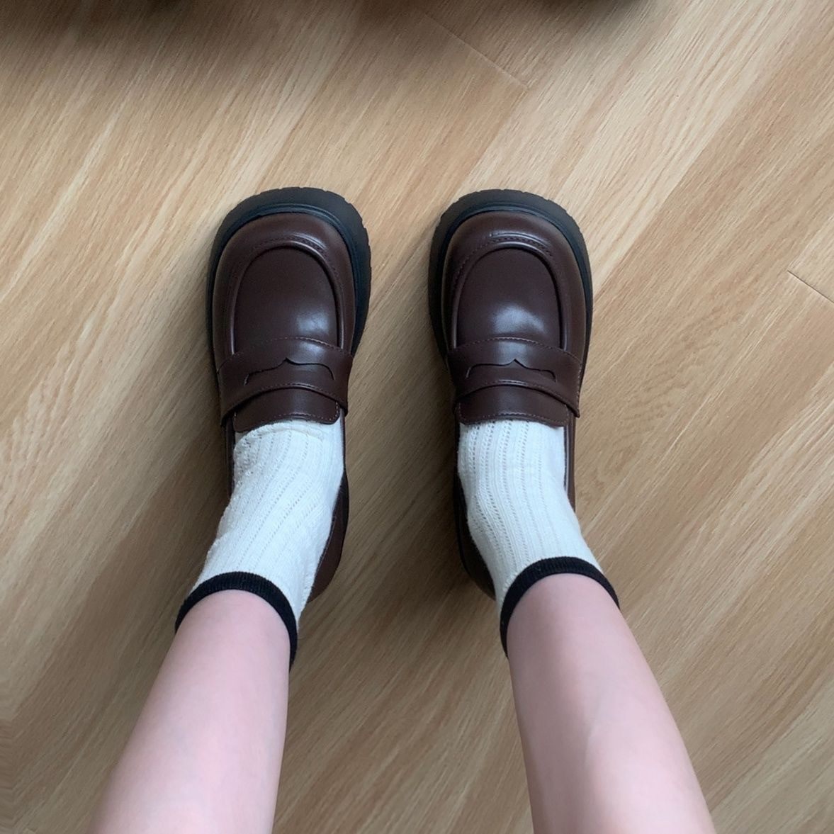 高跟小皮鞋女2025春季新款法式复古JK单鞋厚底粗跟乐福鞋,淘宝优惠券,粉丝福利购,淘宝优惠卷