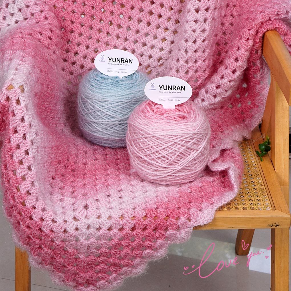 韵染长渐变玫瑰花束毯子手工diy编织钩针披肩织围巾毛衣帽子线团,淘宝优惠券,粉丝福利购,淘宝优惠卷