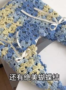 手工编织一体繁花包包材料春天碎花涂鸦线编织单肩包送女朋友闺蜜