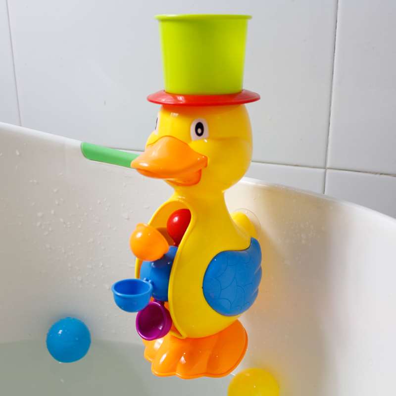宝宝洗澡玩具套装大黄鸭子水车转转乐儿童戏水玩具水车女孩男孩-图0