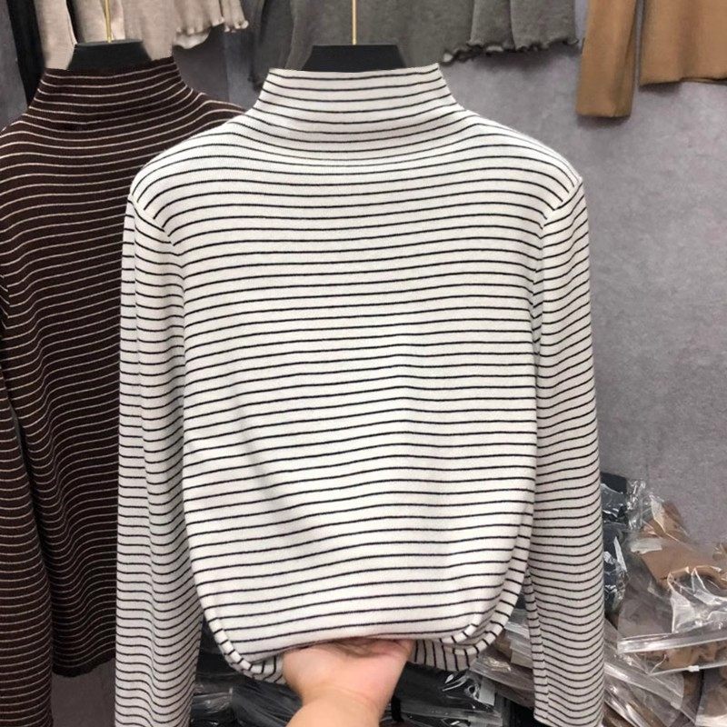 男女童加厚保暖条纹德绒打底衫秋冬半高领秋装儿童内搭一体绒上衣,淘宝优惠券,粉丝福利购,淘宝优惠卷