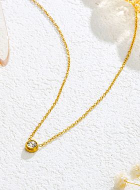 单钻不锈钢锁骨l链女迷你简约