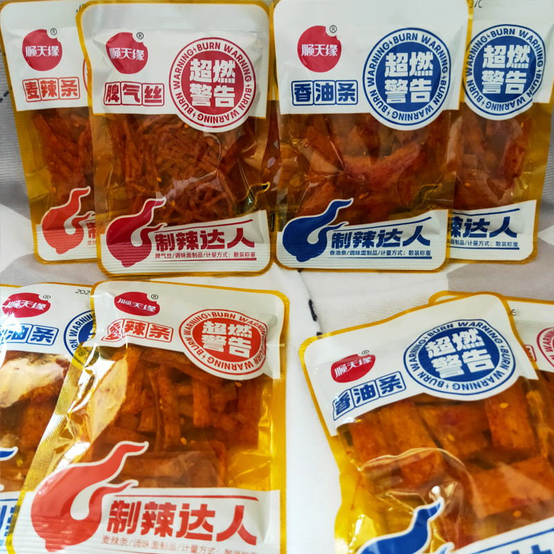 顺天缘麦辣条脾气丝香油条调味面制品面筋制品休闲零食小吃下酒菜-图1