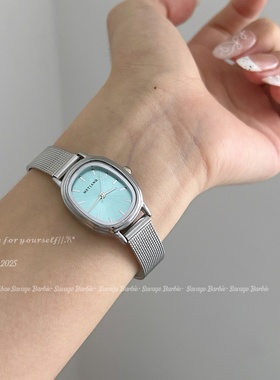 韩系清冷蓝色小巧精致手表