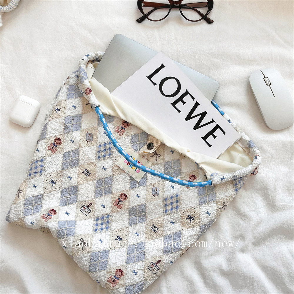 小白兔几 韩国ins卡通压花帆布袋大容量帆布包手提沙滩度假手拎包,淘宝优惠券,粉丝福利购,淘宝优惠卷